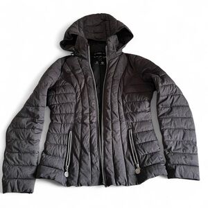 Nautica Women's Quilted Insulated Puffer Jacket Charcoal Grey Size Small